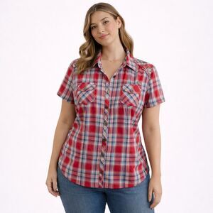 Harley Davidson Graphic Studded Button Front Short Sleeve Shirt XL